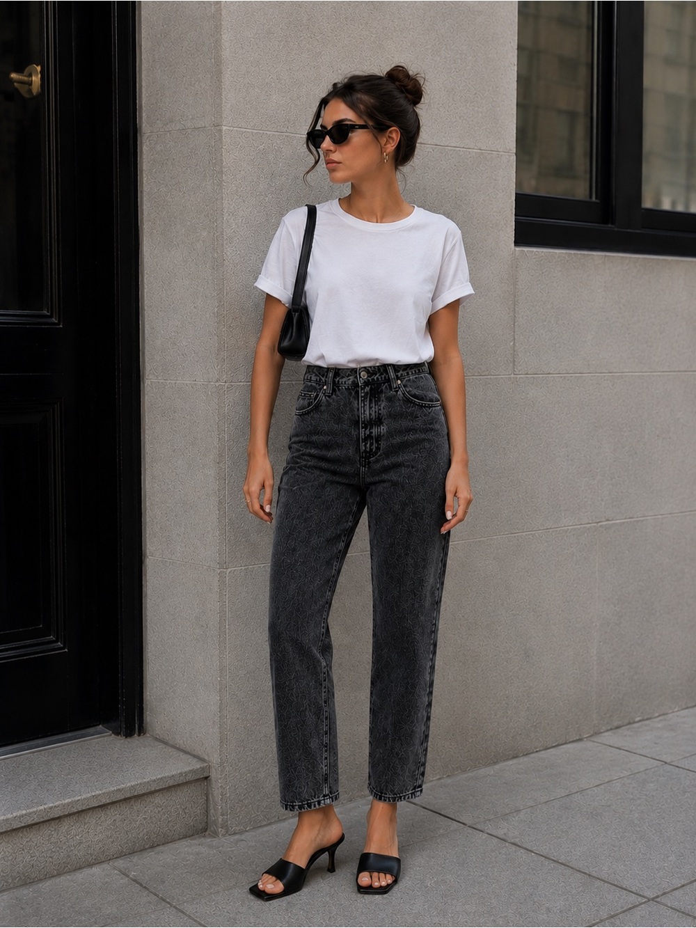 Grey moms jeans